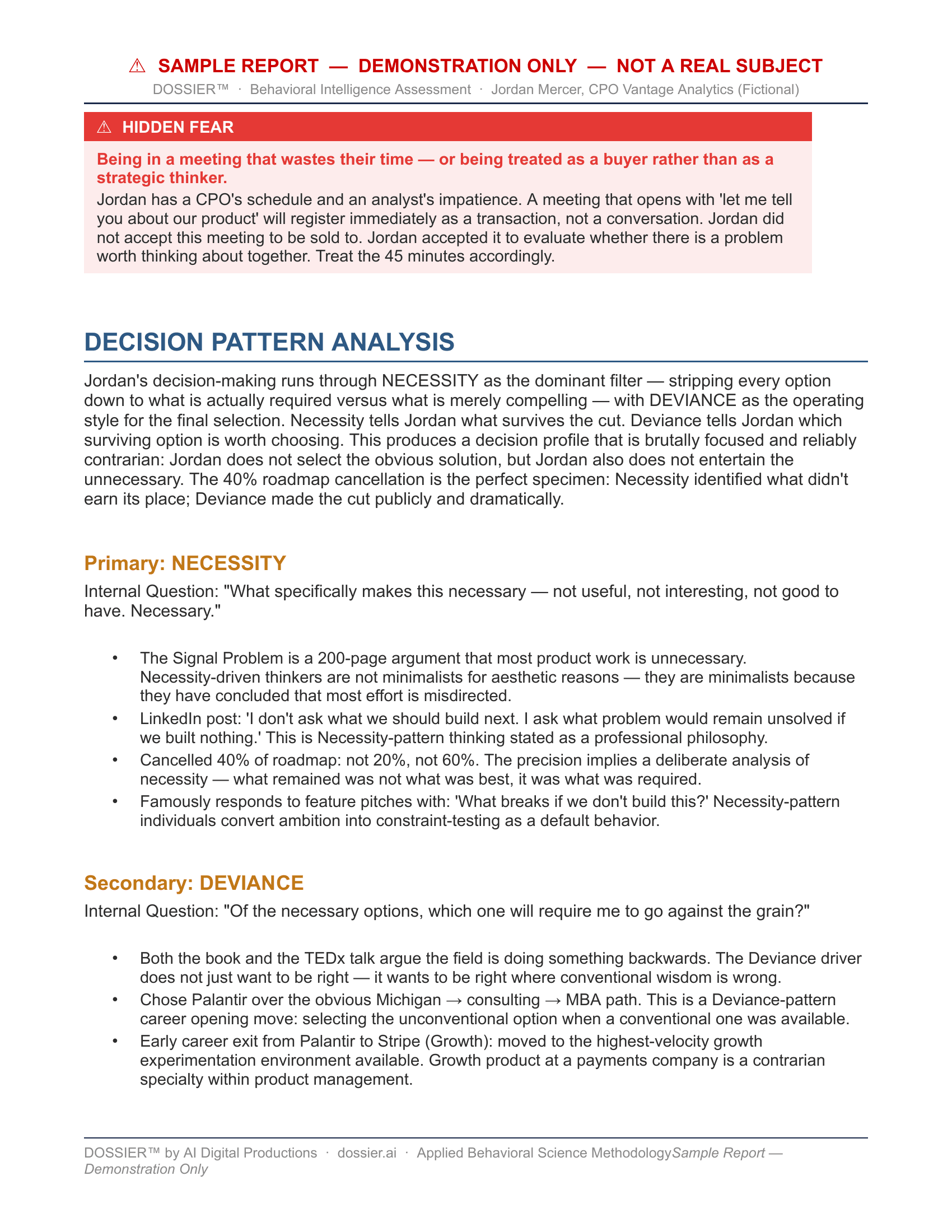 Sample dossier page 5 of 14