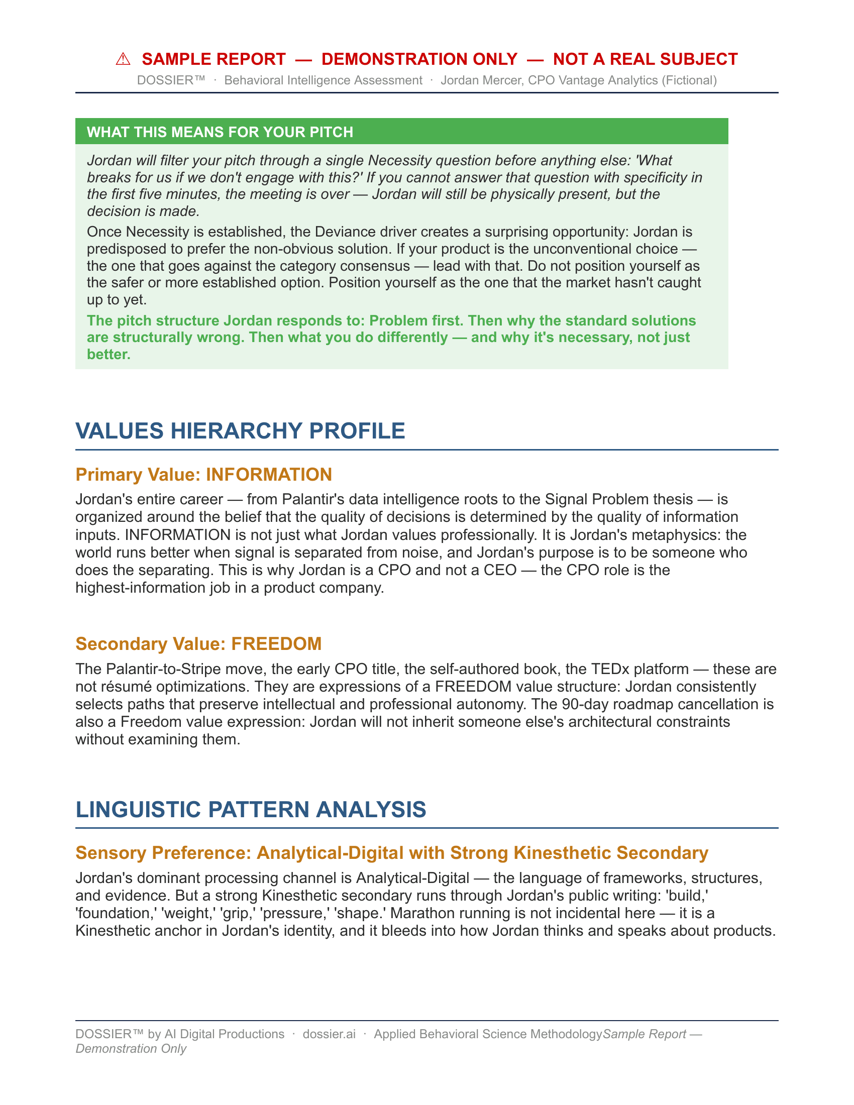 Sample dossier page 6 of 14