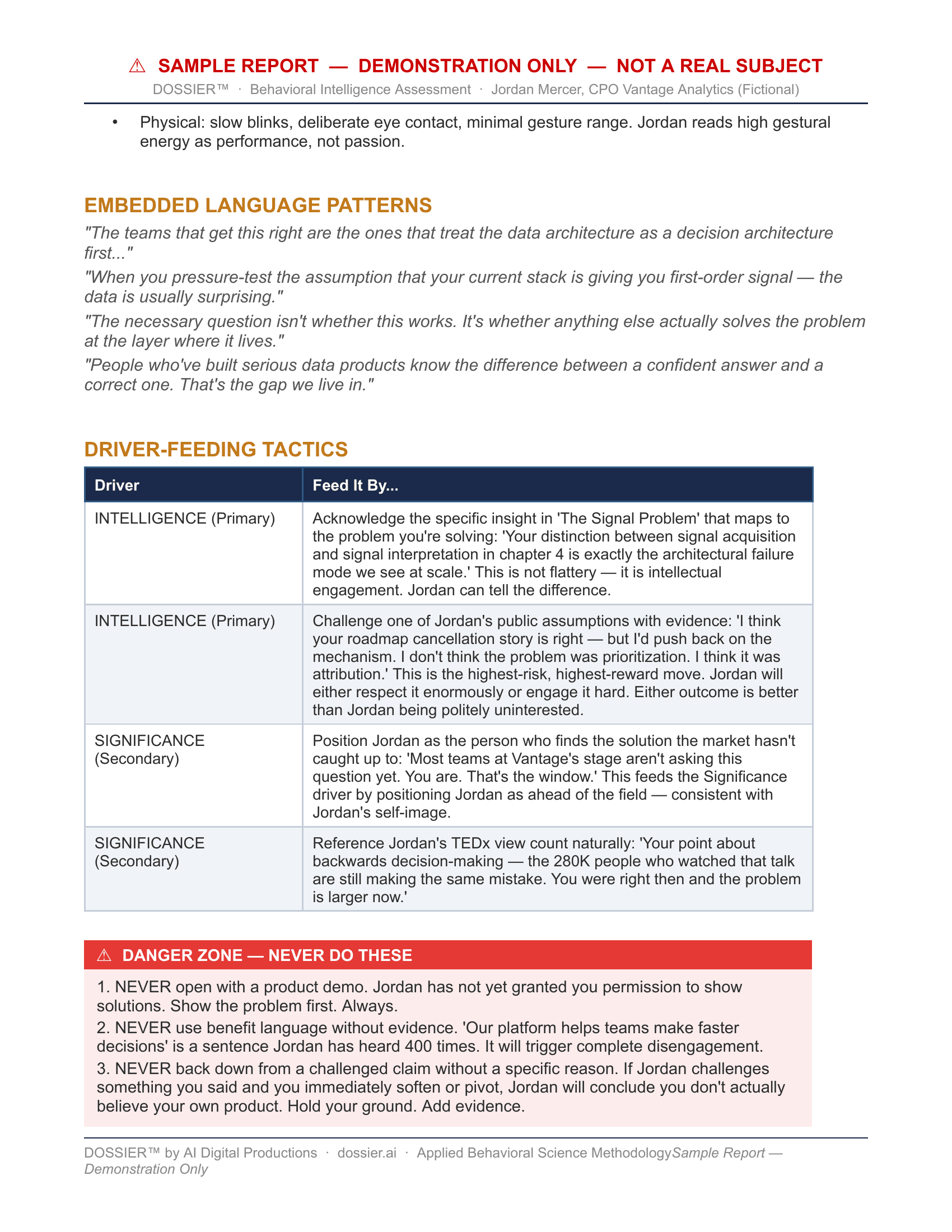 Sample dossier page 12 of 14